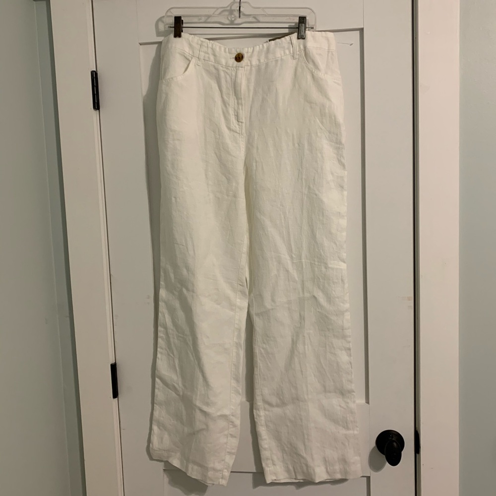 Chico’s white linen pants NEW